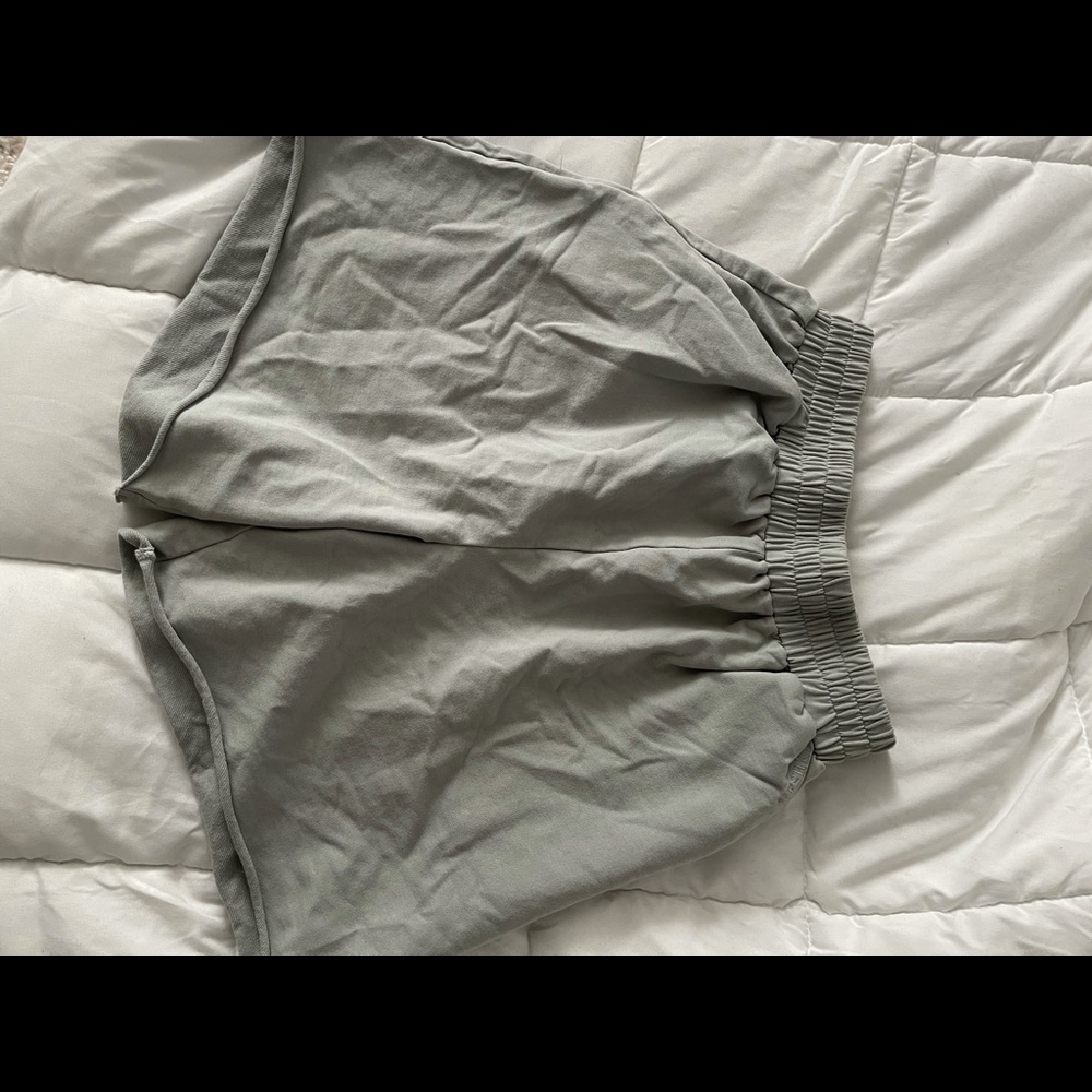 MESHKI jogger shorts greenish grey. Small Really soft and comfy.